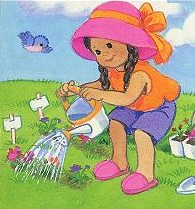 Little Girl Gardening