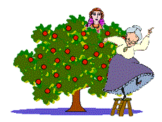 Two Old Women in an Apple Tree